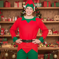 Adults Elf Costume Red And Green One Size - Why Not Shop
