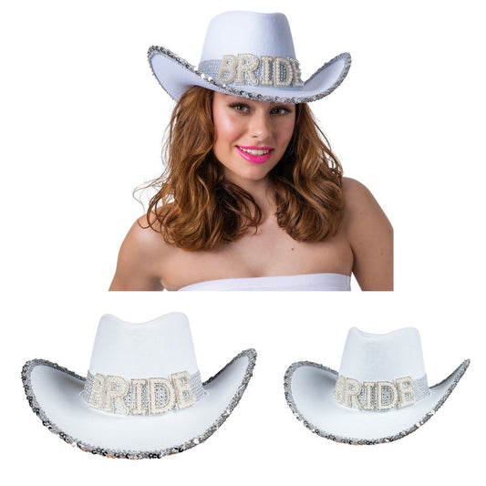 Adults Texan Bride Cowgirl Hats White | Merthyr Tydfil | Why Not Shop Online