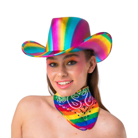 Adults Texan Cowboy Hat Metallic Rainbow Colours | Merthyr Tydfil | Why Not Shop Online