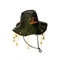 Australian Hats With Corks Green And Orange