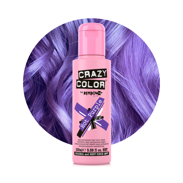 Crazy Color Hot Purple Semi-Permanent Hair Dye 100ml