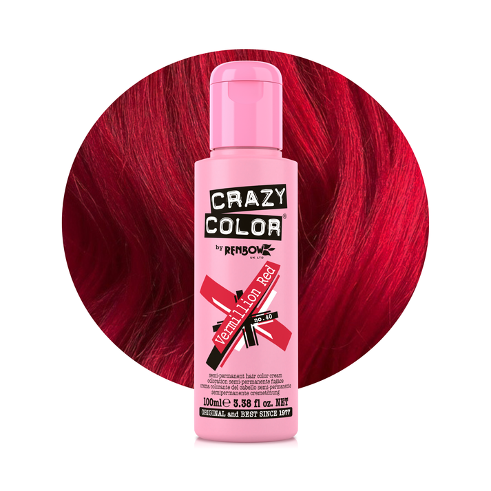 Crazy Color Vermillion Red Semi-Permanent Hair Dye 100ml