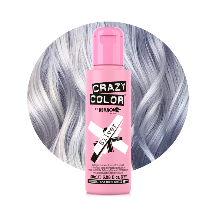 Crazy Color Silver Semi-Permanent Hair Dye 100ml