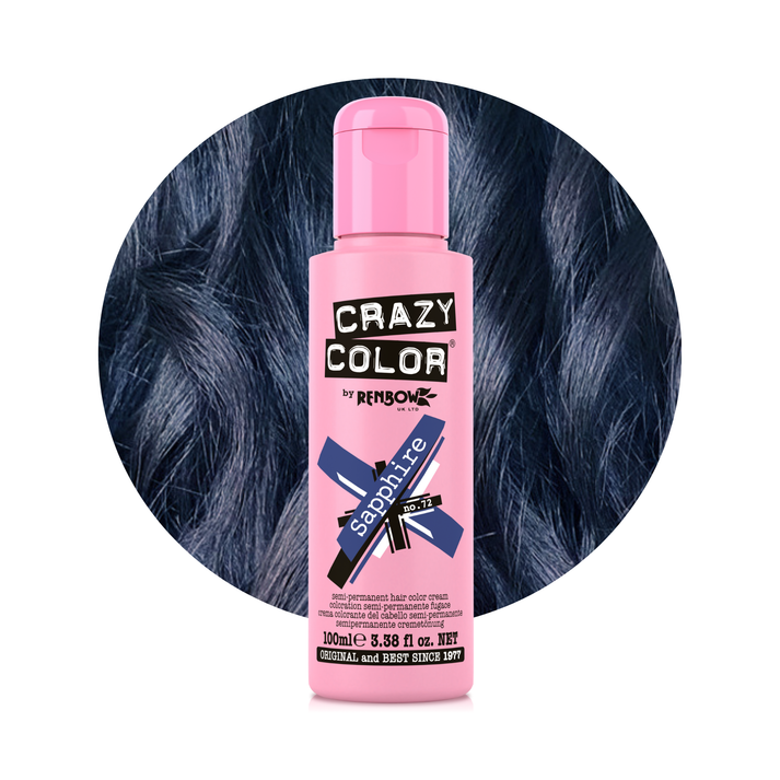 Crazy Color Sapphire Blue Semi-Permanent Hair Dye 100ml