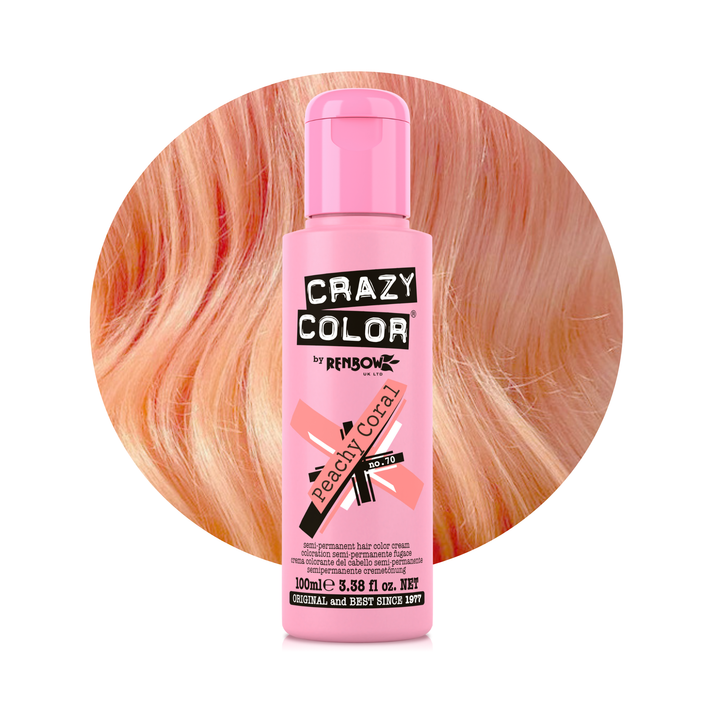 Crazy Color Peachy Coral Semi-Permanent Hair Dye 100ml