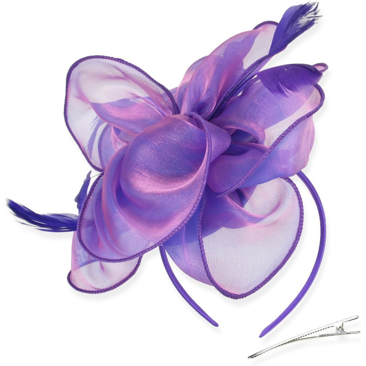 Womens Purple Fascinator With Feathers on a Headband and a Clip | Merthyr Tydfil | Why Not Shop Online