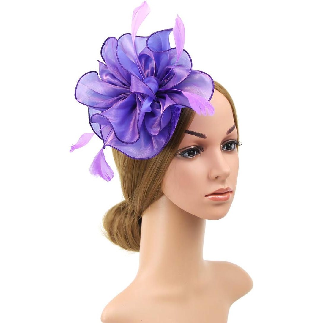 Womens Purple Fascinator With Feathers on a Headband and a Clip | Merthyr Tydfil | Why Not Shop Online