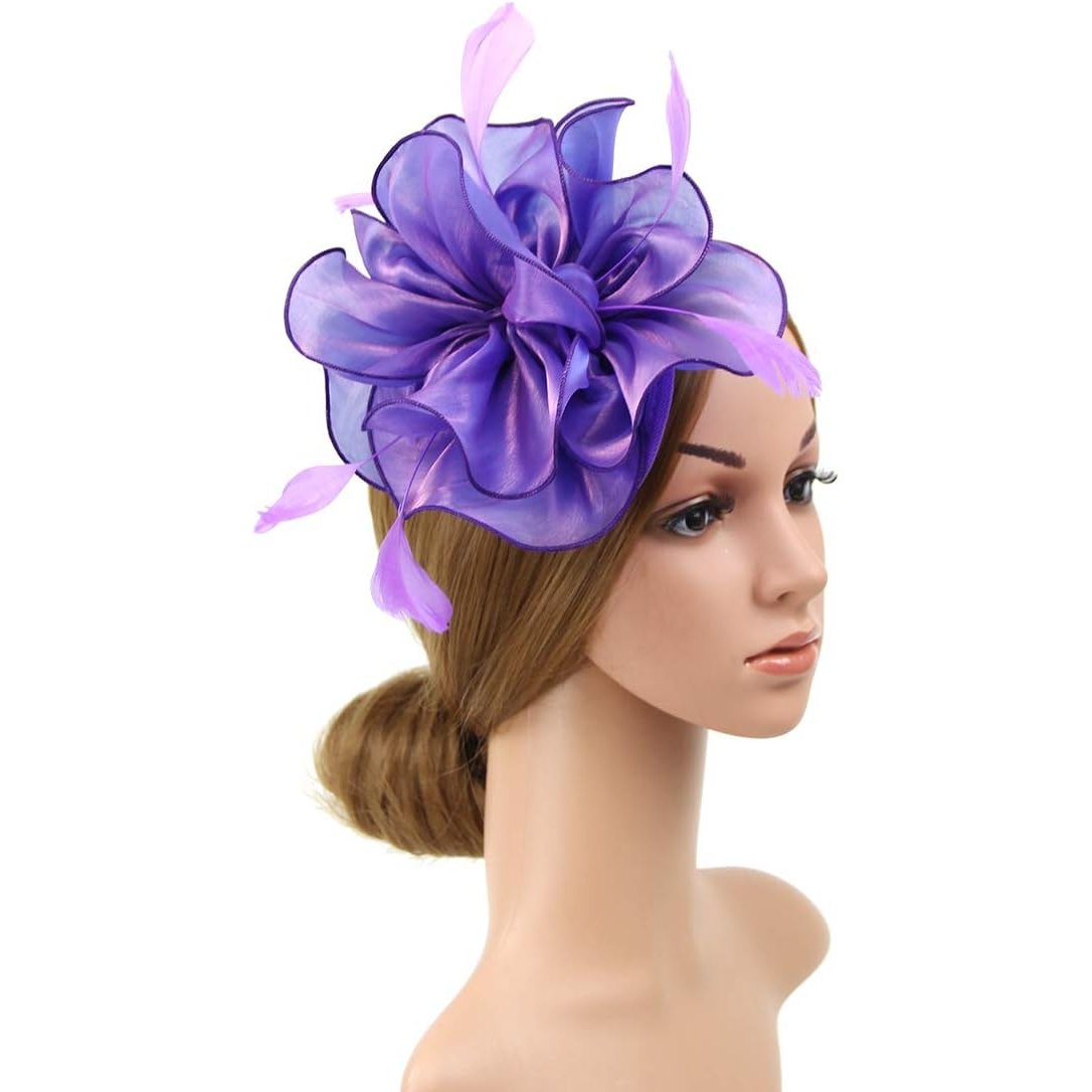 Womens Purple Fascinator With Feathers on a Headband and a Clip | Merthyr Tydfil | Why Not Shop Online