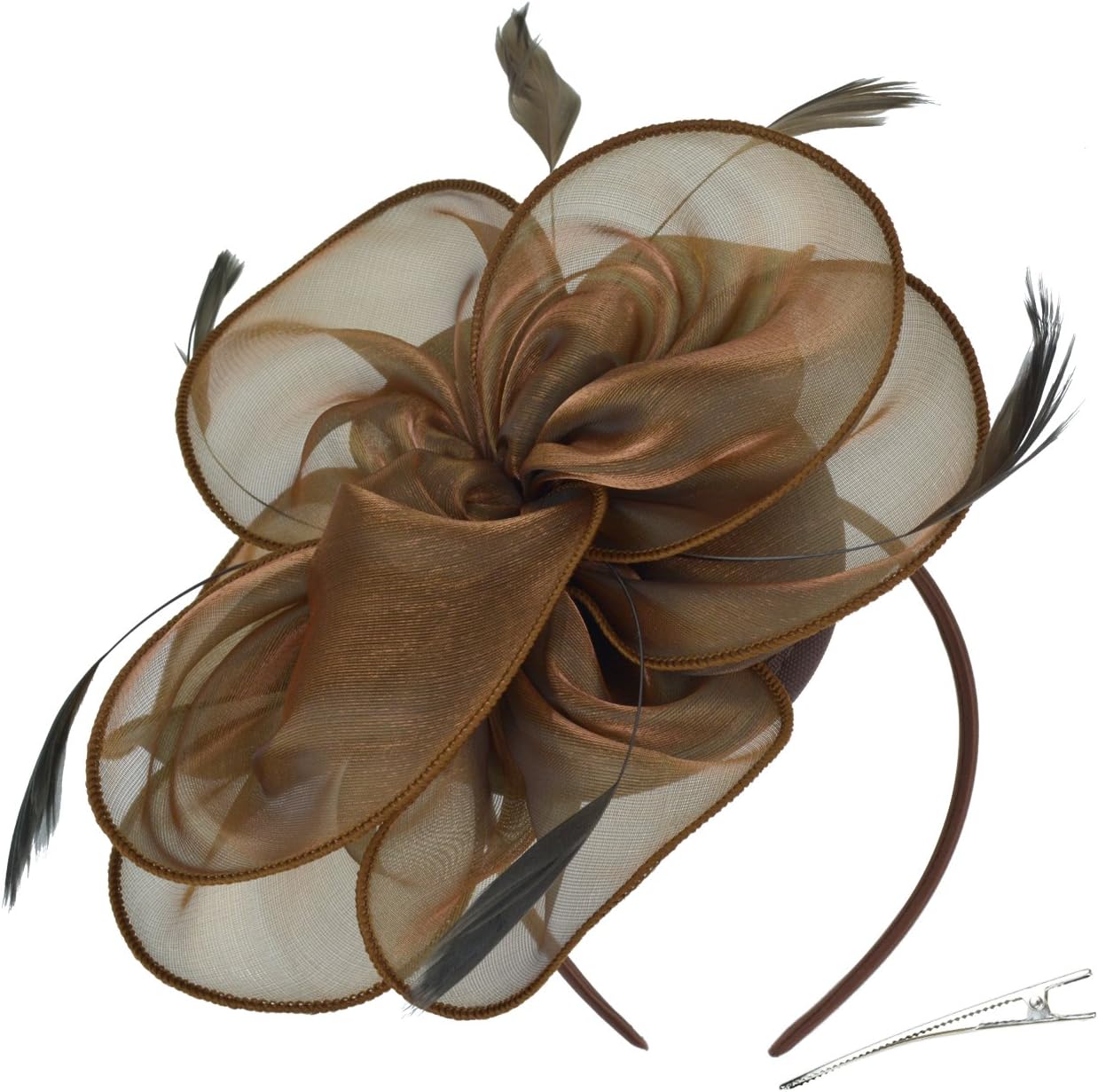 Womens Brown Fascinator With Feathers on a Headband and a Clip | Merthyr Tydfil | Why Not Shop Online