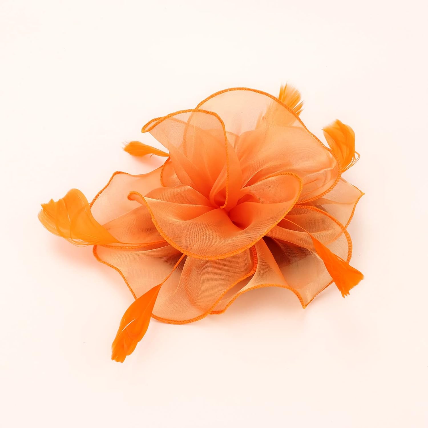 Womens Orange Fascinator With Feathers on a Headband and a Clip | Merthyr Tydfil | Why Not Shop Online