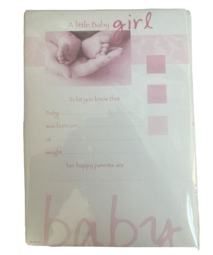 Babys Birth Announcement 20 Sheets & Envelopes | Why Not Shop