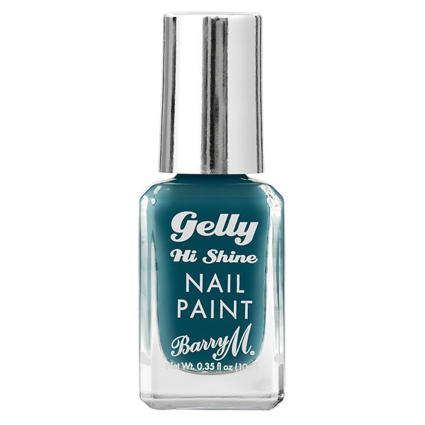 Barry M Ocean Blue Gelly Hi Shine Nail Polish - Huckleberry 244 in a deep teal ocean blue shade