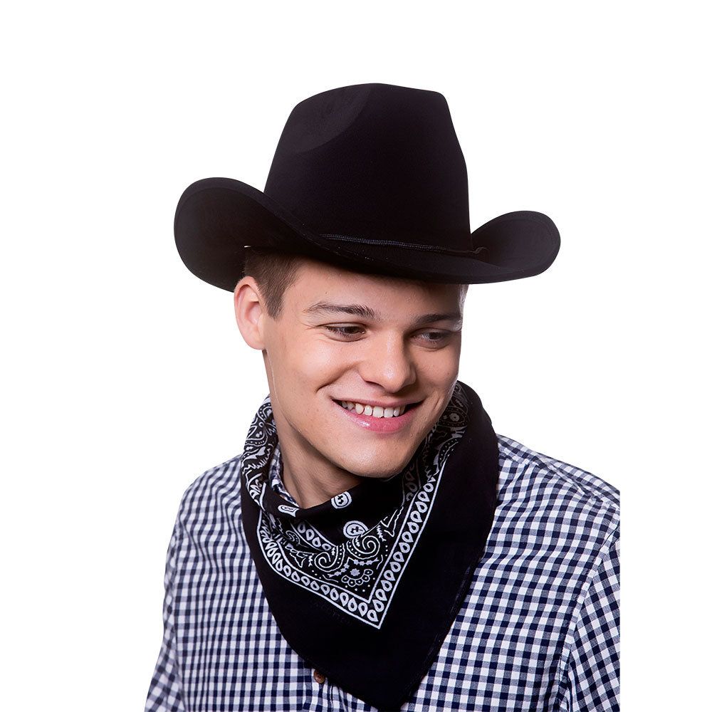 Black And White Cowboy Bandana With Paisley Design | Why Not Shop