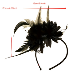 Black Faux Feather Fascinator On A Cocktail Hair Band | Why Not Shop