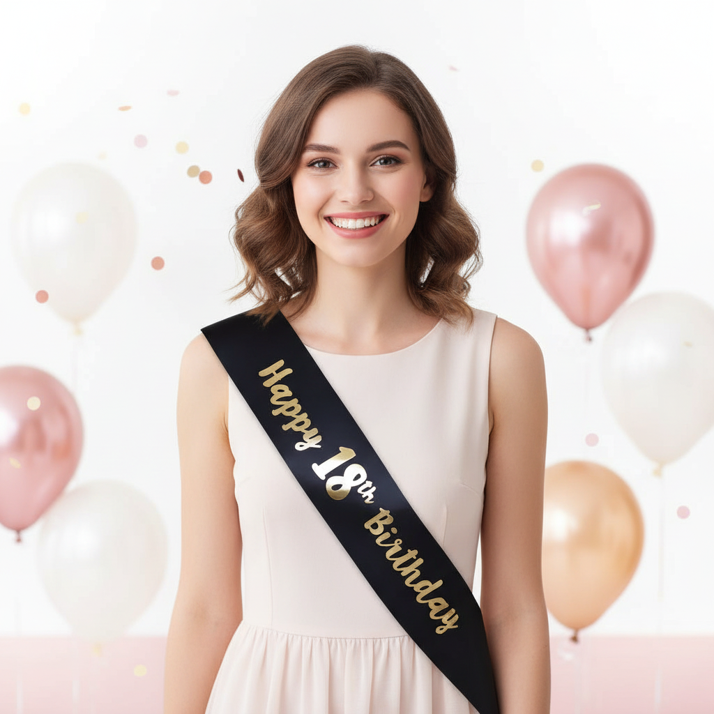 Black And Gold 18th Birthday Sash | Merthyr Tydfil | Why Not Shop Online