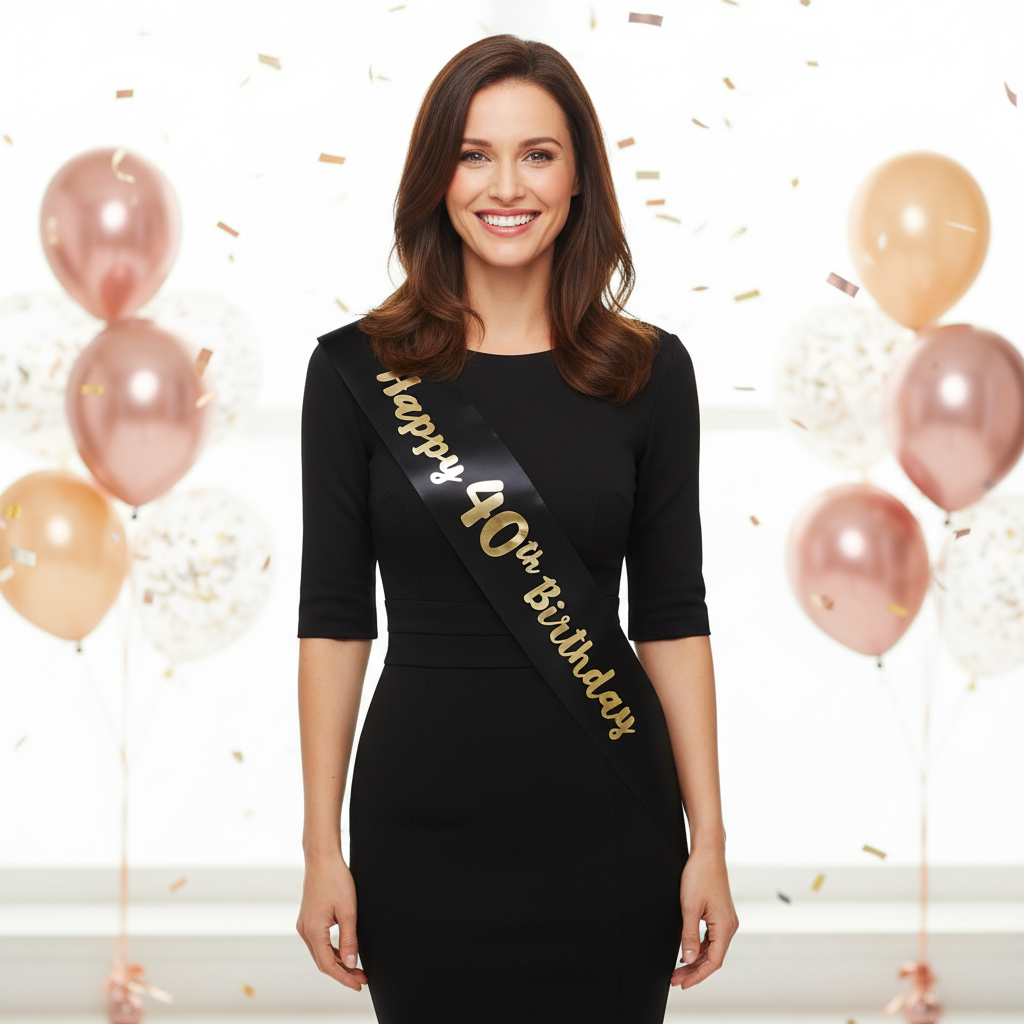 Black And Gold 40th Birthday Sash | Merthyr Tydfil | Why Not Shop Online