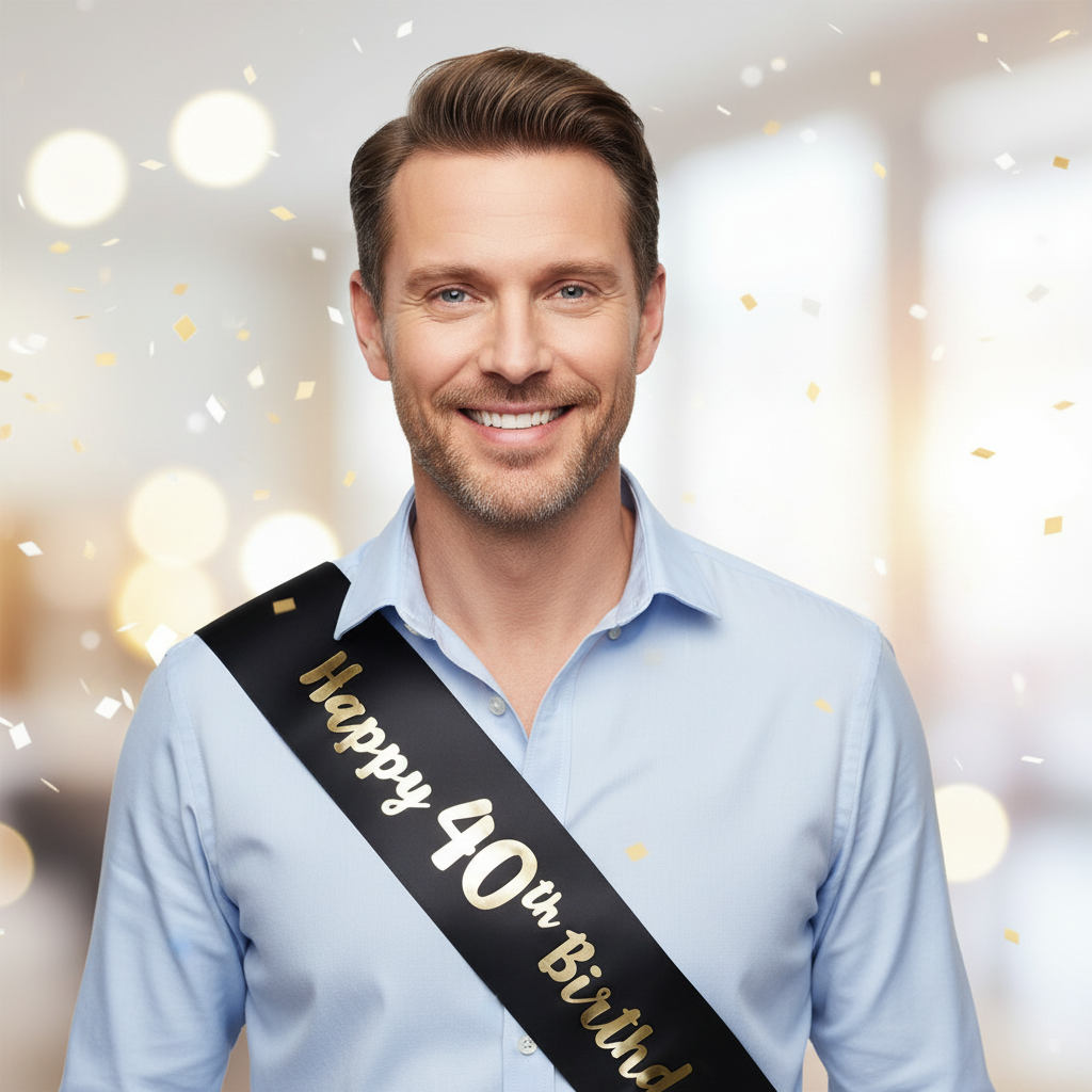 Black And Gold 40th Birthday Sash | Merthyr Tydfil | Why Not Shop Online