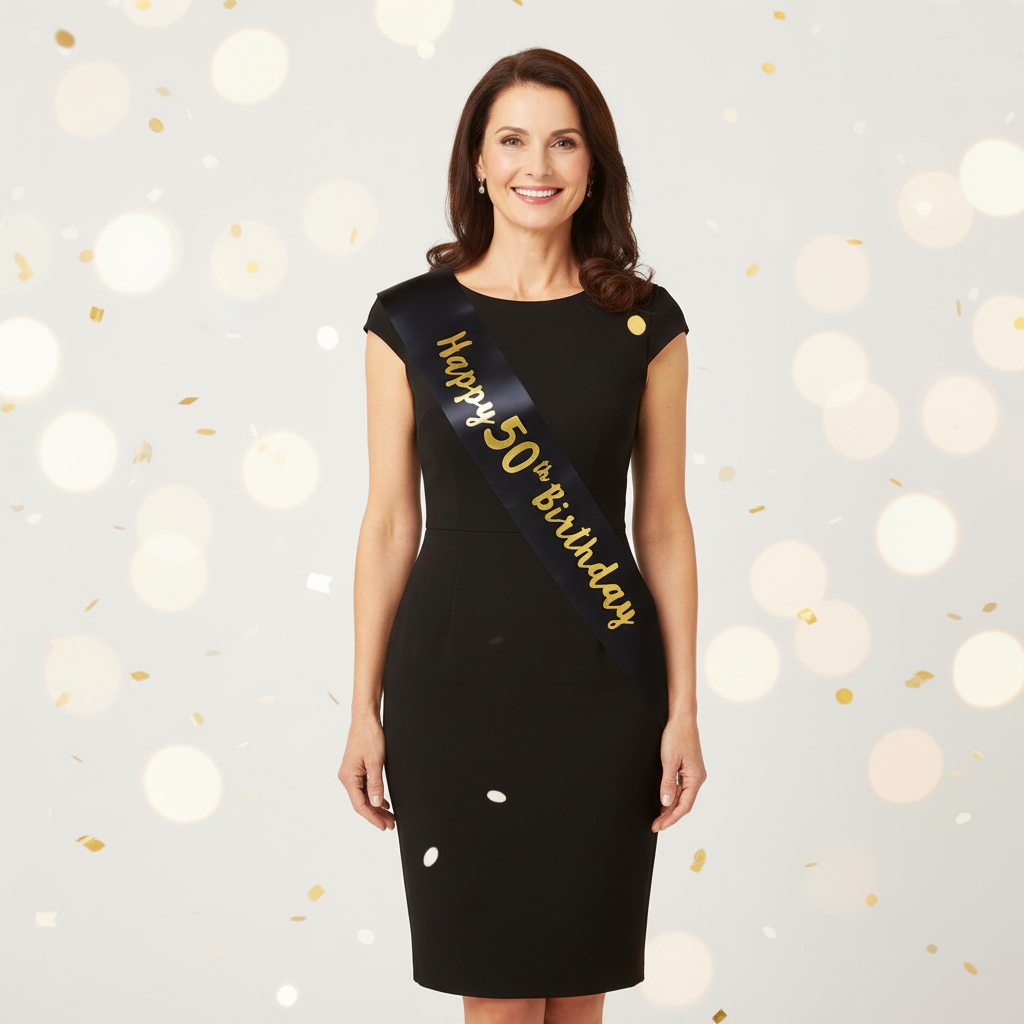 Black And Gold 50th Birthday Sash | Merthyr Tydfil | Why Not Shop Online