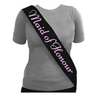 Black Hen Party Maid Of Honour Sashes With Pink Writing - Why Not Shop