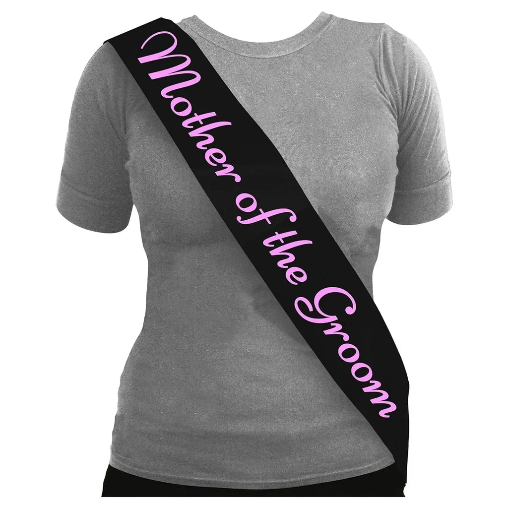 Black Hen Party Mother Of The Groom Sashes With Pink Writing - Why Not Shop