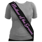 Black Hen Party Mother Of The Groom Sashes With Pink Writing - Why Not Shop