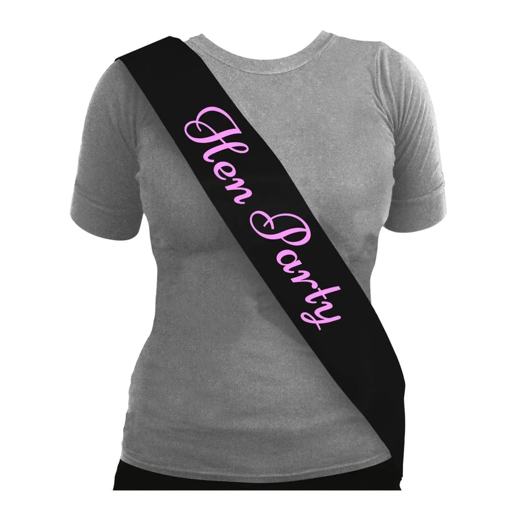 Black Hen Party Sashes With Pink Writing - Why Not Shop