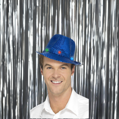 Blue Light Up Sequin Flashing Trilby Hat | Merthyr Tydfil | Why Not Shop Online