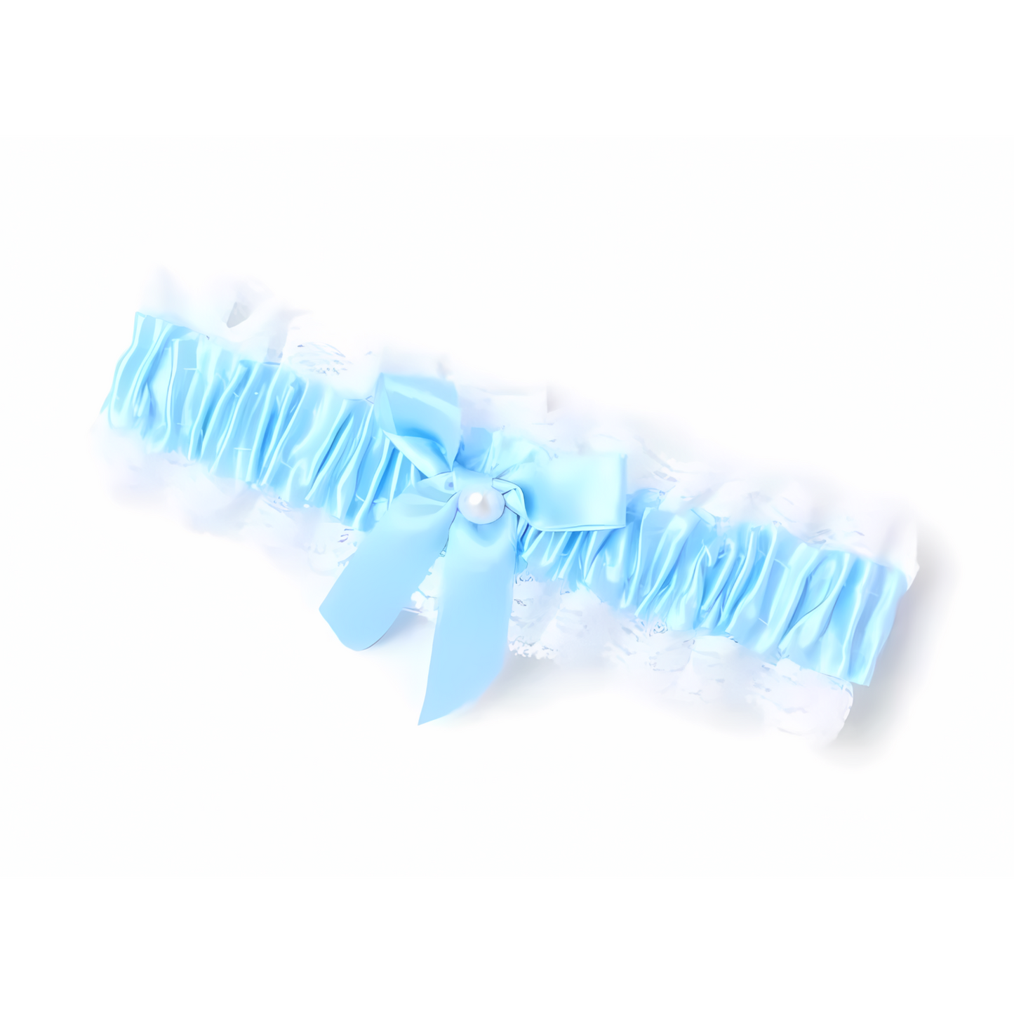 Blue & White Ribbon Garter With Pearl Bead And Bow | Merthyr Tydfil | Why Not Shop Online