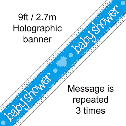 Blue Baby Shower Banners Blue 9ft by Oaktree | Merthyr Tydfil | Why Not Shop Online