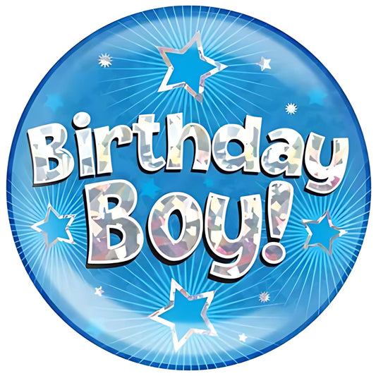 Blue Birthday Boy Jumbo Birthday Badges 6 Inches | Merthyr Tydfil | Why Not Shop Online