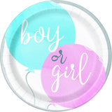 Boy Girl Gender Reveal Blue Pink 9 Inch Paper Plates Pack of 8 | Why Not Shop