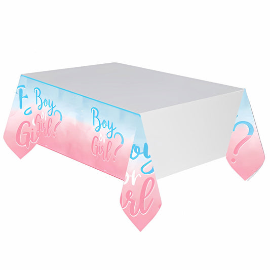 Boy Girl Gender Reveal Blue Pink The Big Reveal Paper Table Cover | Merthyr Tydfil | Why Not Shop Online
