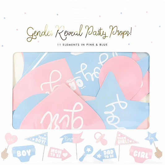 Boy Girl Gender Reveal Photo Props Pack of 11 | Why Not Shop