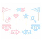 Boy Girl Baby Shower Reveal Photo Props Pack Of 11 - Why Not Shop