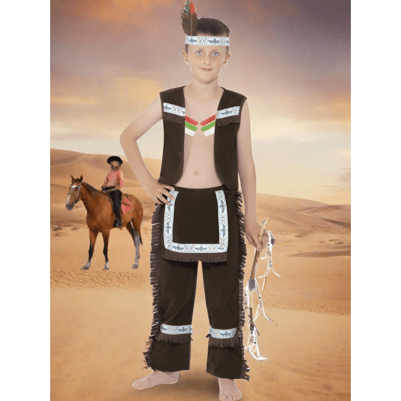 Boys Indian Boy Fancy Dress Costume, Brown Medium 7-9 Years | Merthyr Tydfil | Why Not Shop Online