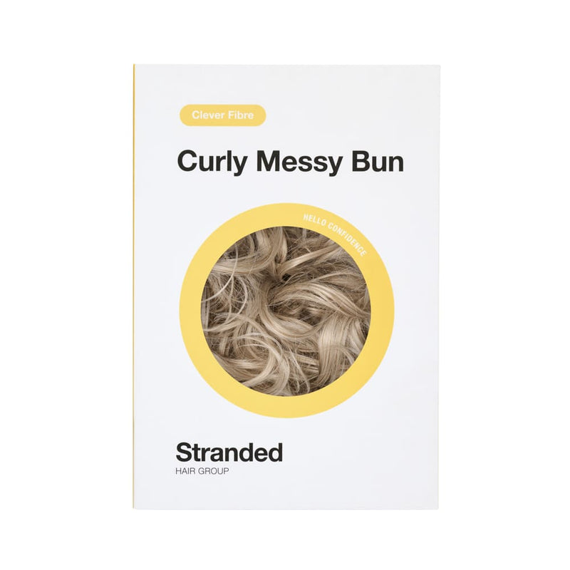 Heat Resistant Curly Messy Hair Bun Cool Ash Blonde/Light Grey-Brown - 112 Ash Moon