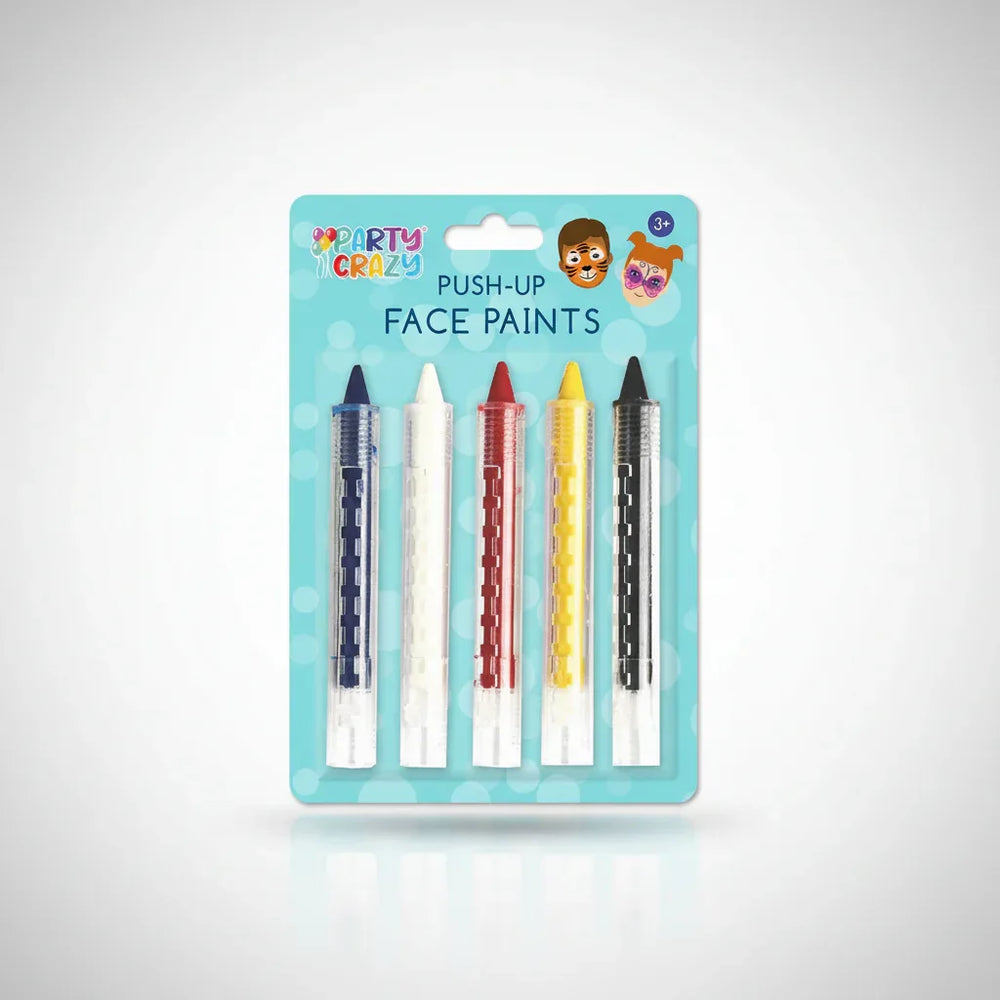 Childrens Push Up Face Paint Crayons Pack Of 5 Assorted Colours - Why Not Shop
