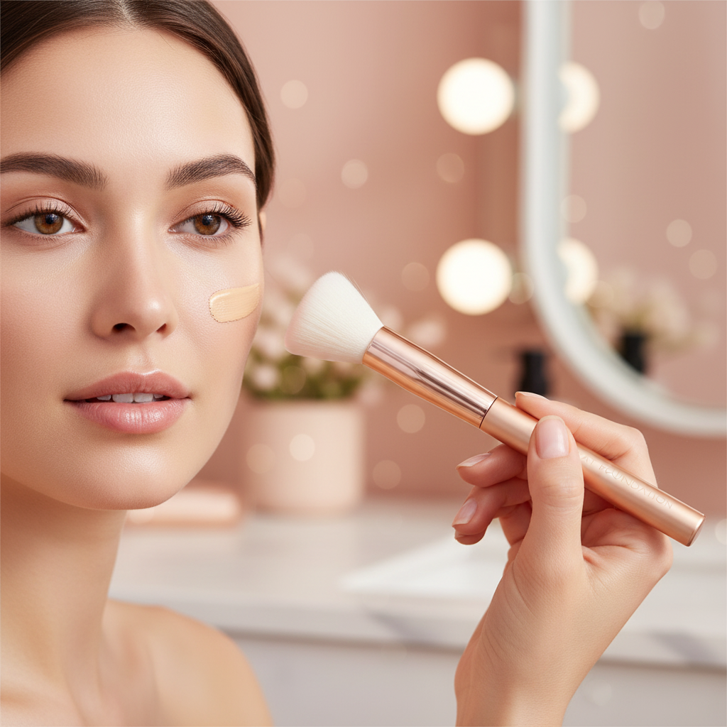 Chique Royal Rose Gold Flat Liquid Foundation Brush | Merthyr Tydfil | Why Not Shop Online