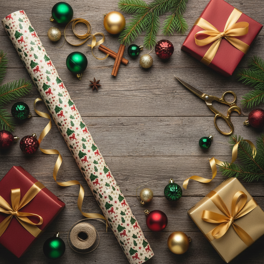 Christmas Gift Wrapping Paper Roll Traditional 4m | Merthyr Tydfil | Why Not Shop Online