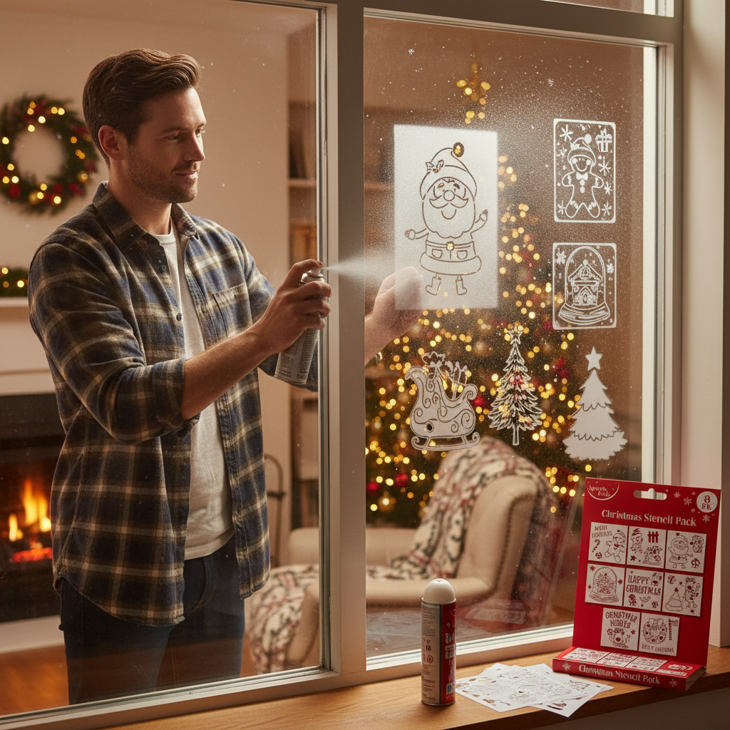 Christmas Stencils Pack of 8 16.5cm x 13.5cm | Merthyr Tydfil | Why Not Shop Online