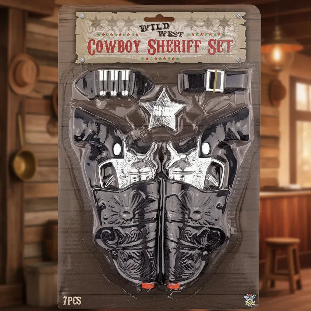 Henbrandt Cowboy Sheriff Gun Set - 7 Piece Play Accessories - Why Not Shop