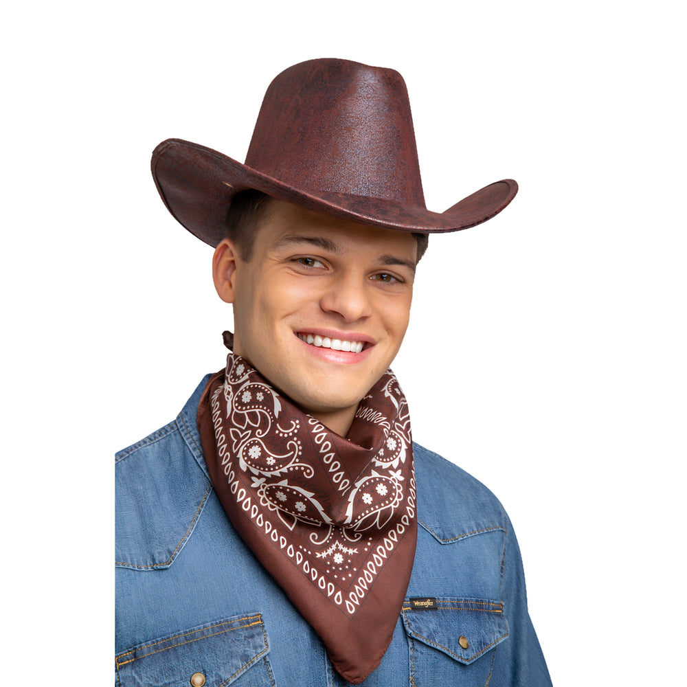 Cowboy/Cowgirl Bandana Brown & White