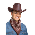 Cowboy/Cowgirl Bandana Brown & White