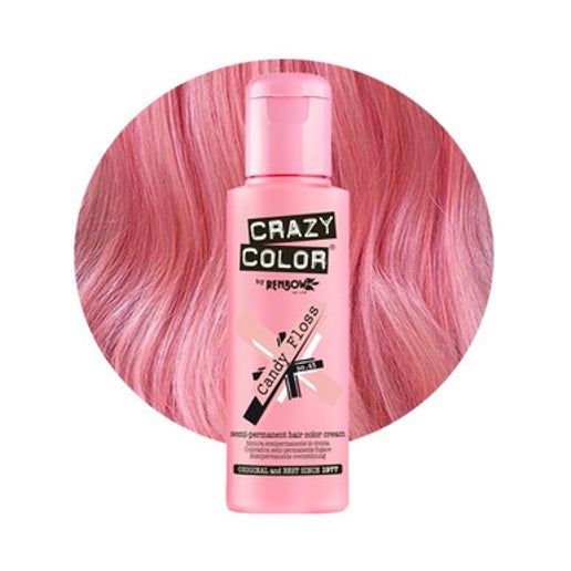 Crazy Color Semi Permanent Hair Dye - Candy Floss Delicate Pink Number 65 100ml | Why Not Shop