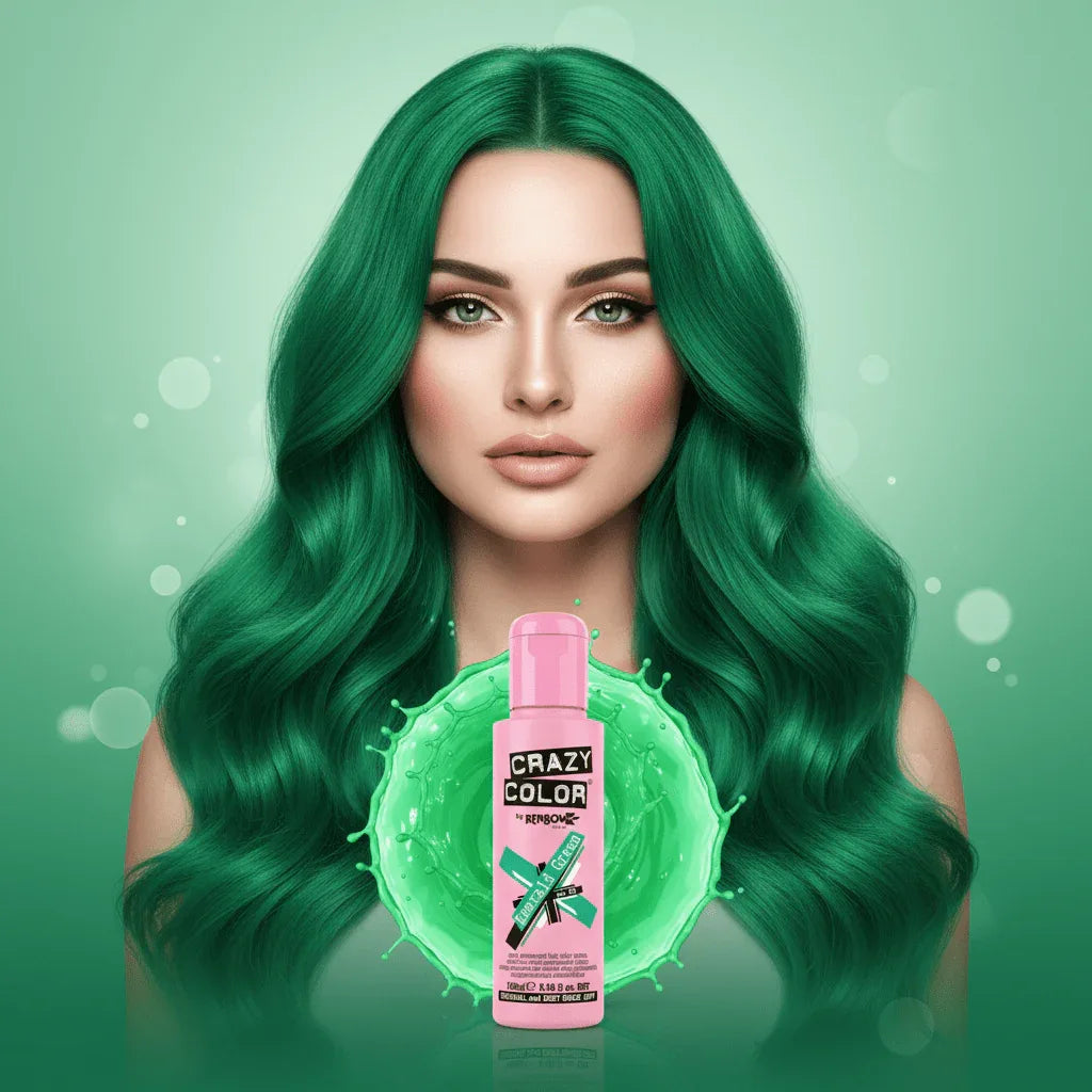 Crazy Color Emerald Green Semi-Permanent Hair Dye 100ml - Why Not Shop