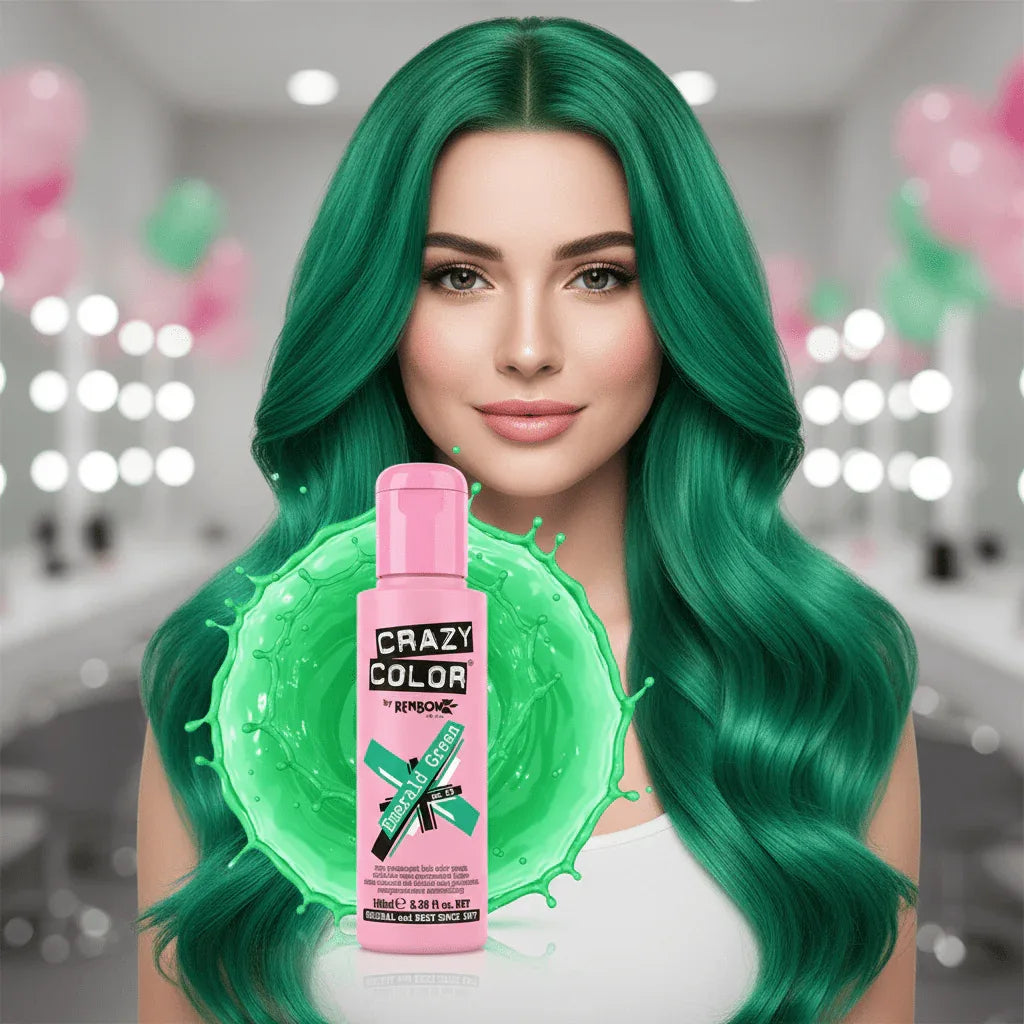Crazy Color Emerald Green Semi-Permanent Hair Dye 100ml - Why Not Shop