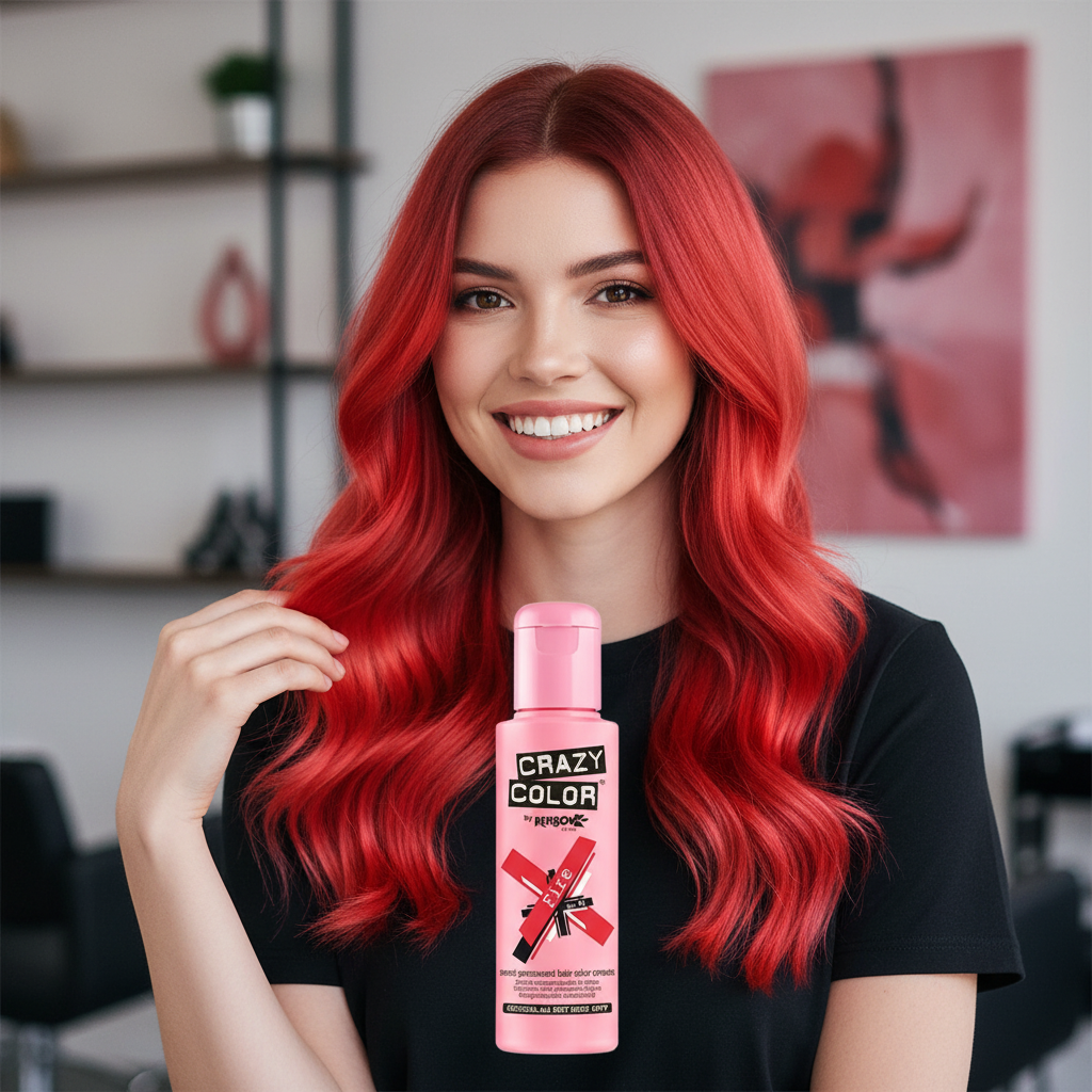 Crazy Color Semi Permanent Hair Dye - Fire Pillarbox Red Number 56 100ml | Merthyr Tydfil | Why Not Shop Online