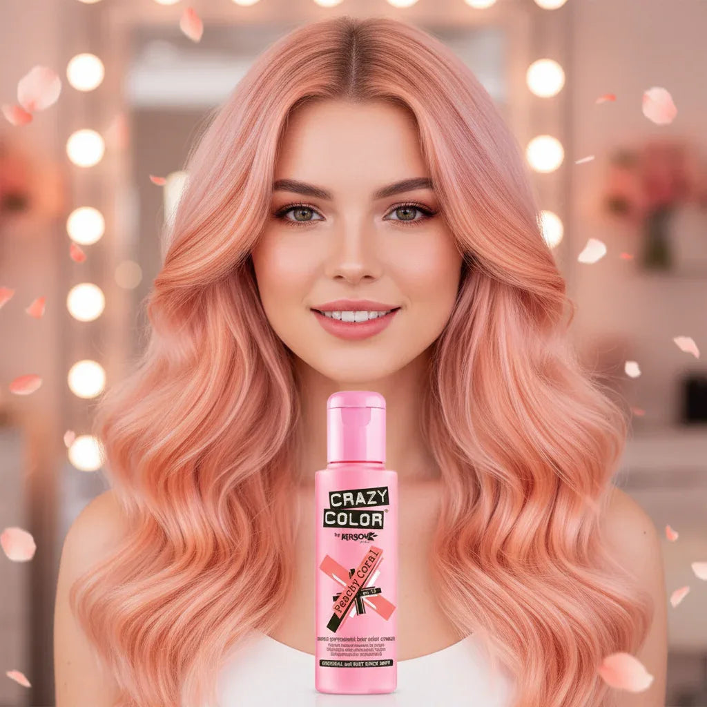 Crazy Color Peachy Coral Semi-Permanent Hair Dye 100ml - Why Not Shop