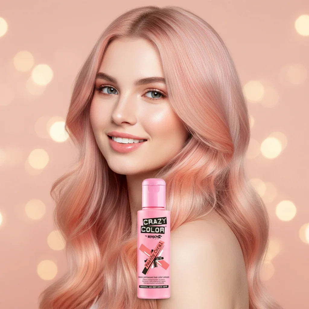 Crazy Color Peachy Coral Semi-Permanent Hair Dye 100ml - Why Not Shop