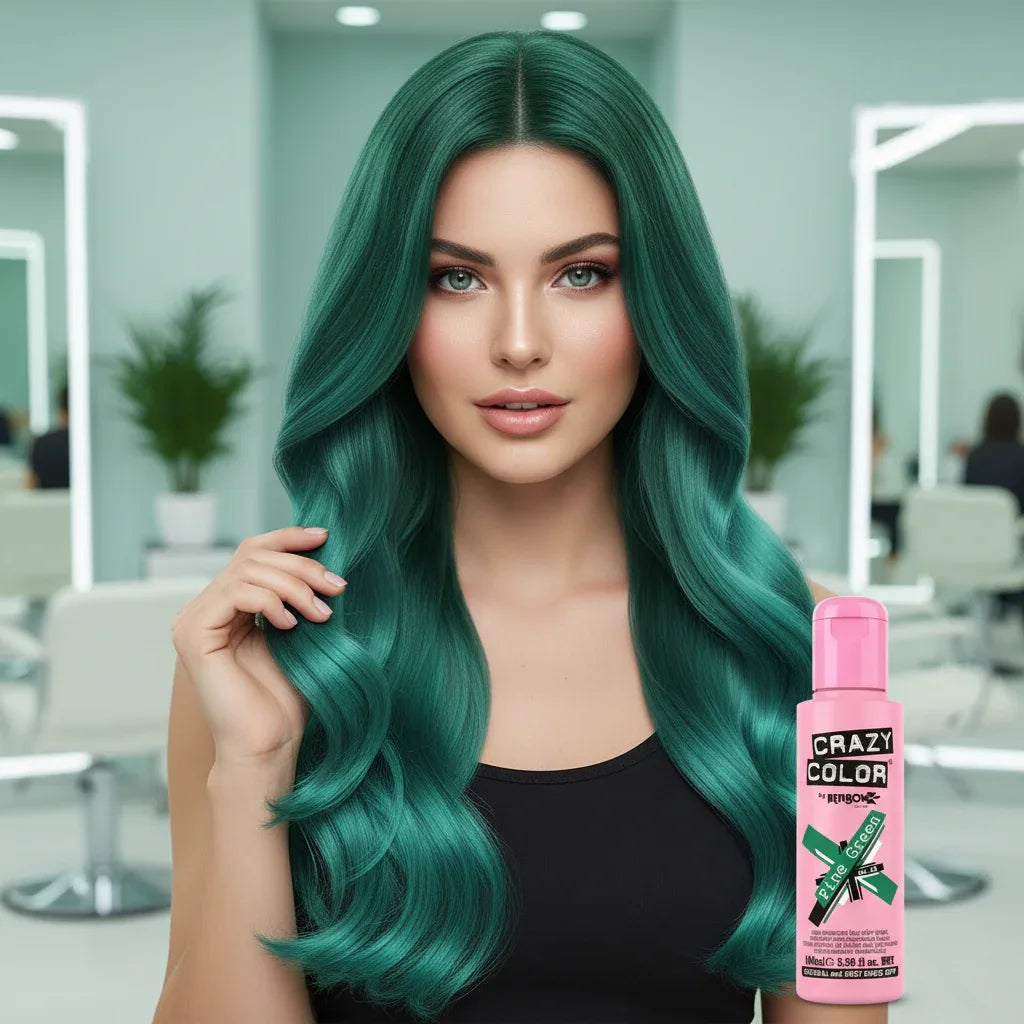 Crazy Color Pine Green Semi-Permanent Hair Dye 100ml - Why Not Shop